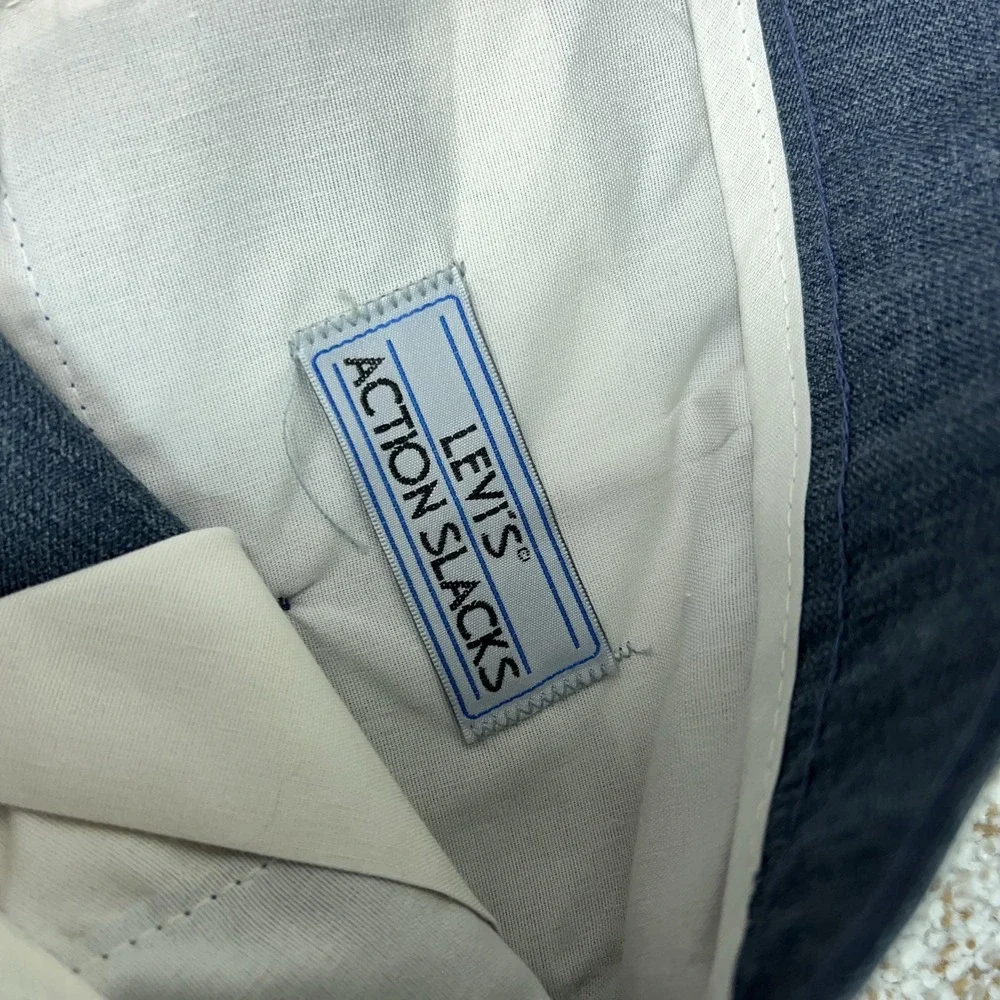 Vintage Levis Pants Mens 38x29‎ Blue Action Slacks Dress Microfiber Business